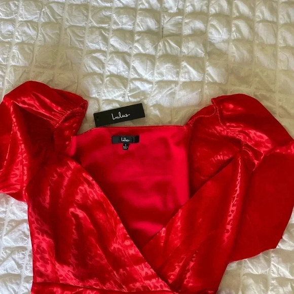 Lulus spectacular sights red leopard print wrap dress - Picture 6 of 13